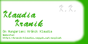 klaudia kranik business card
