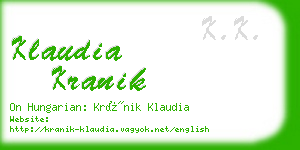 klaudia kranik business card